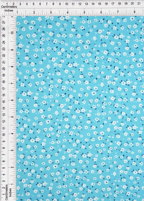 1 Yard Brushed DTY Ditsy Floral Knit Fabric 170 GSM, 58/60'' Wide Polyester Spandex Blend