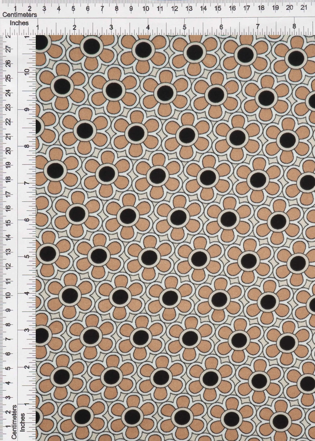 1 Yard Brushed Geo Floral DTY Stretch Knit Fabric 58/60 Inch Wide Soft Lightweight Material for Stylish Sewing & Crafts