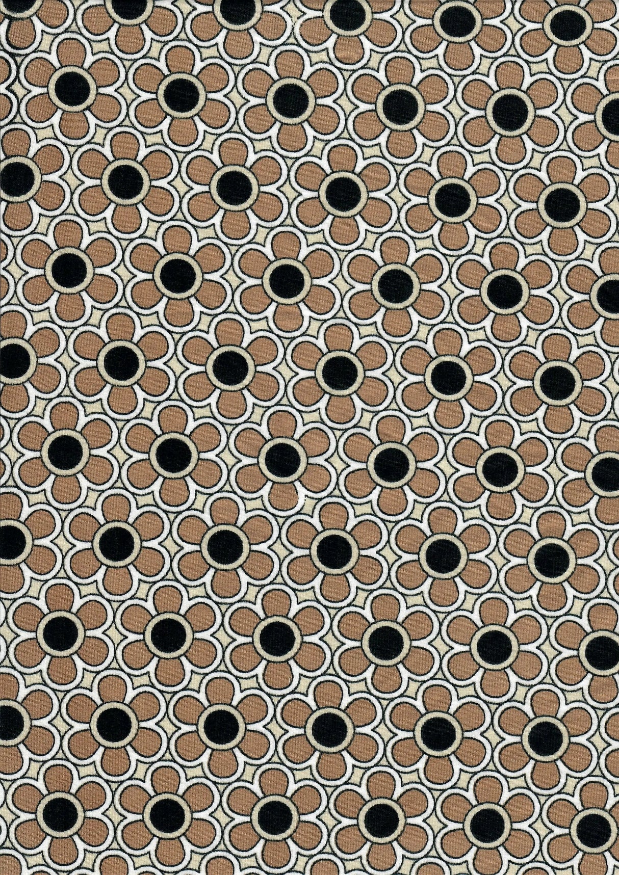 1 Yard Brushed Geo Floral DTY Stretch Knit Fabric 58/60 Inch Wide Soft Lightweight Material for Stylish Sewing & Crafts