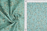 1 Yard Jacquard Eyelet Floral Knit Fabric 190 GSM, 58/60'' Wide Polyester Spandex Blend Sage