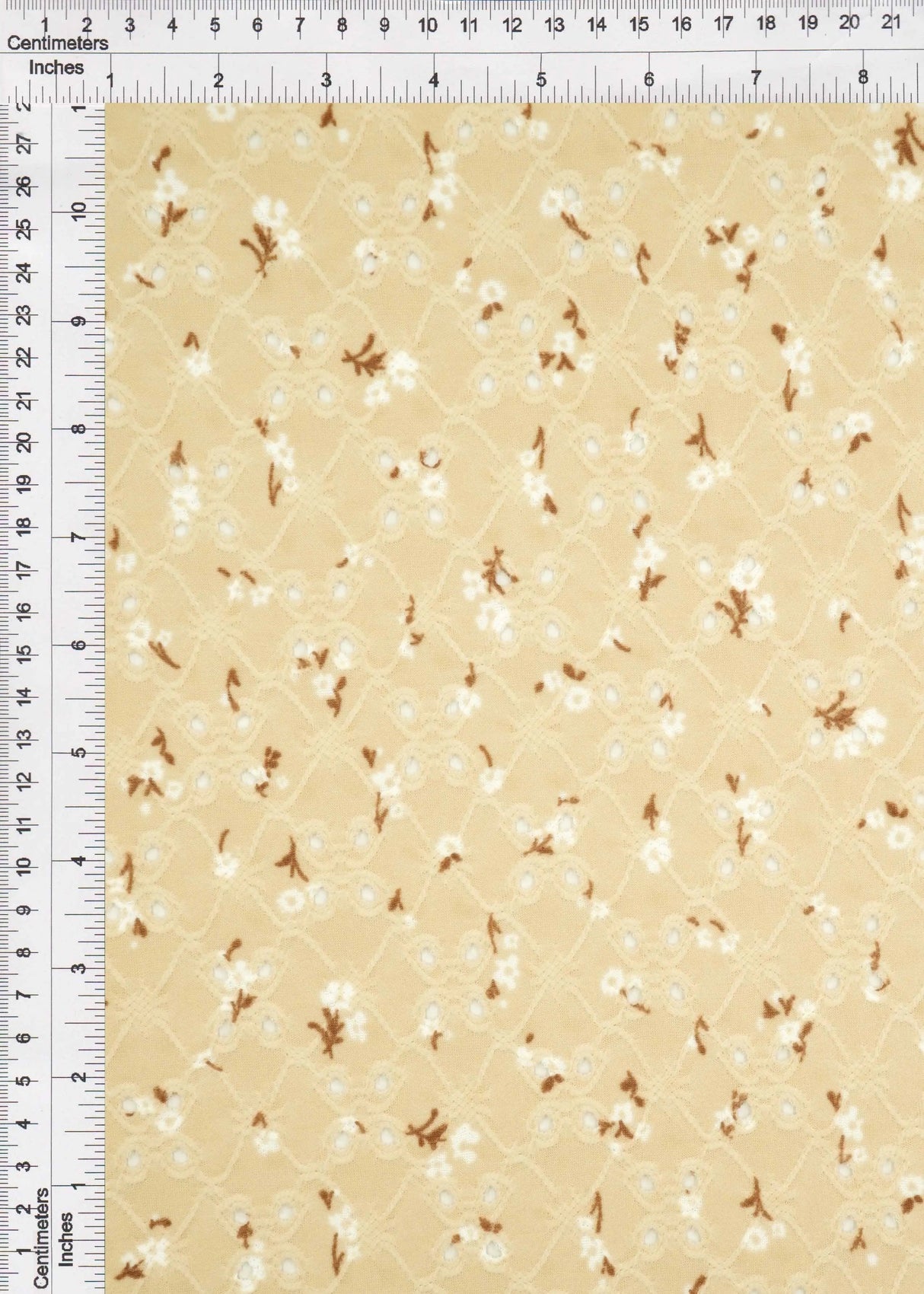 Eyelet Ditsy Floral Jacquard Knit Fabric DTY Stretch Polyester 58/60” Wide