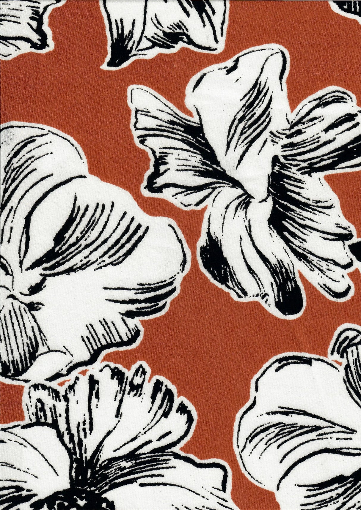 1 Yard Korean ITY Big Floral Stretch Knit Fabric 58/60 Inch Wide Smooth Drapey Material for Elegant Dresses & DIY Fashion