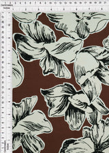 1 Yard Korean ITY Big Floral Knit Fabric 200 GSM, 58/60'' Wide Polyester Spandex Blend