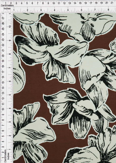 1 Yard Korean ITY Big Floral Knit Fabric 200 GSM, 58/60? Wide Polyester Spandex Blend