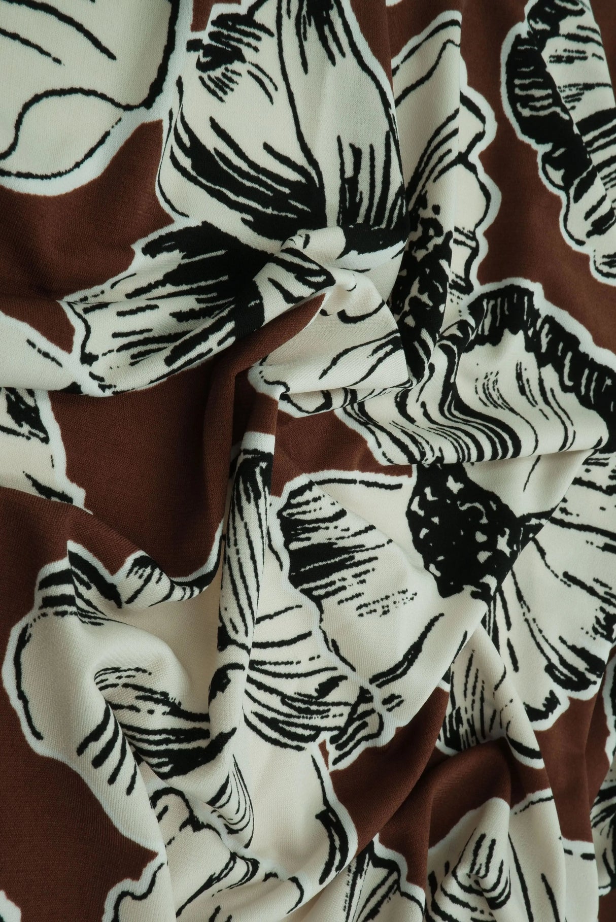 1 Yard Korean ITY Big Floral Knit Fabric 200 GSM, 58/60'' Wide Polyester Spandex Blend