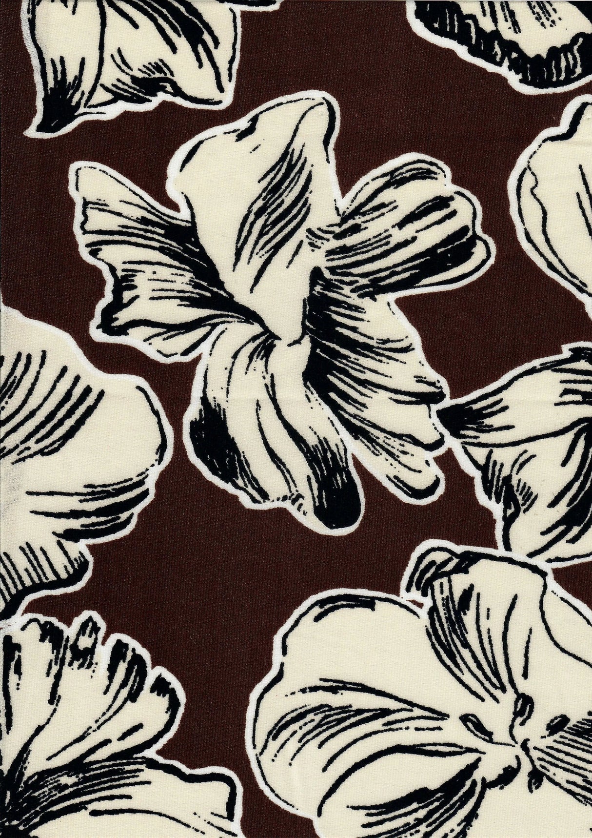 1 Yard Korean ITY Big Floral Stretch Knit Fabric 58/60 Inch Wide Smooth Drapey Material for Elegant Dresses & DIY Fashion