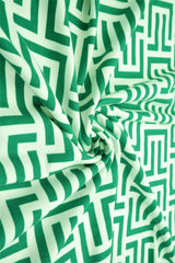 1 Yard Kelly Retro Geometric Print Brushed DTY Knit Fabric 58/60" Wide