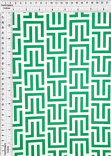 1 Yard DTY Brushed Retro Geo Greek Print Fabric 170 GSM Polyester Spandex Blend 58/60" Width