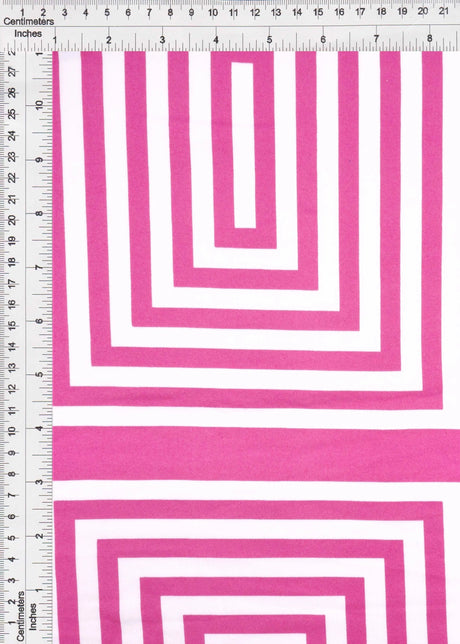 1 Yard Brushed DTY Retro Geo Print Knit Fabric 170 GSM, 58/60'' Wide Polyester Spandex Blend