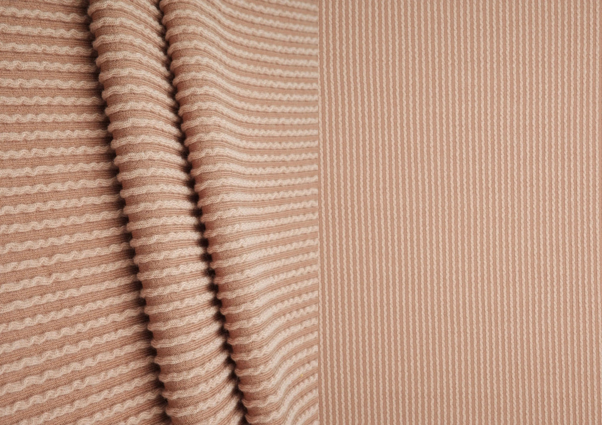 52" Knit Jacquard Rib Fabric 80% Polyester 15% Rayon 5% Spandex 230 GSM by Yard