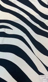 1 Yard DTY Zebra Print Knit Fabric 170 GSM, 58/60'' Wide Polyester Spandex Blend Black/Ivory
