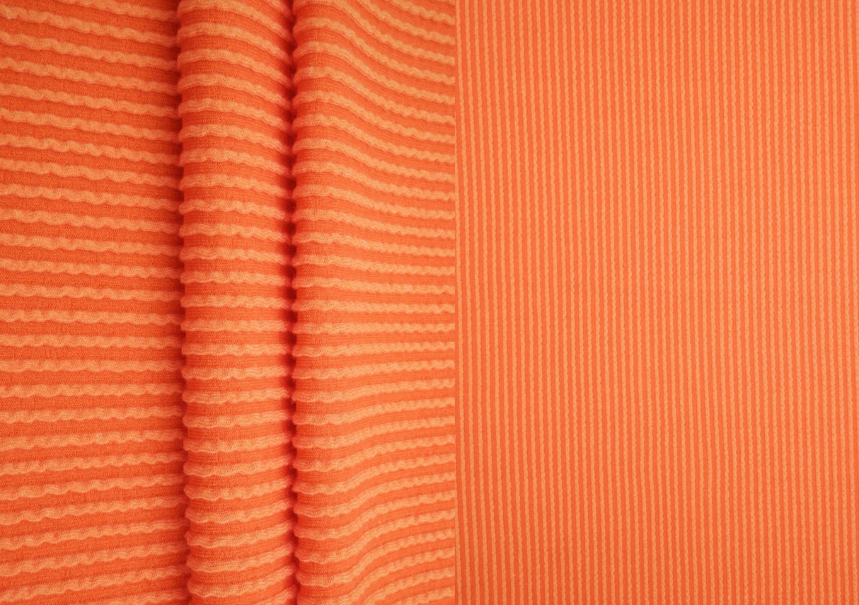 52" Knit Jacquard Rib Fabric 80% Polyester 15% Rayon 5% Spandex 230 GSM by Yard