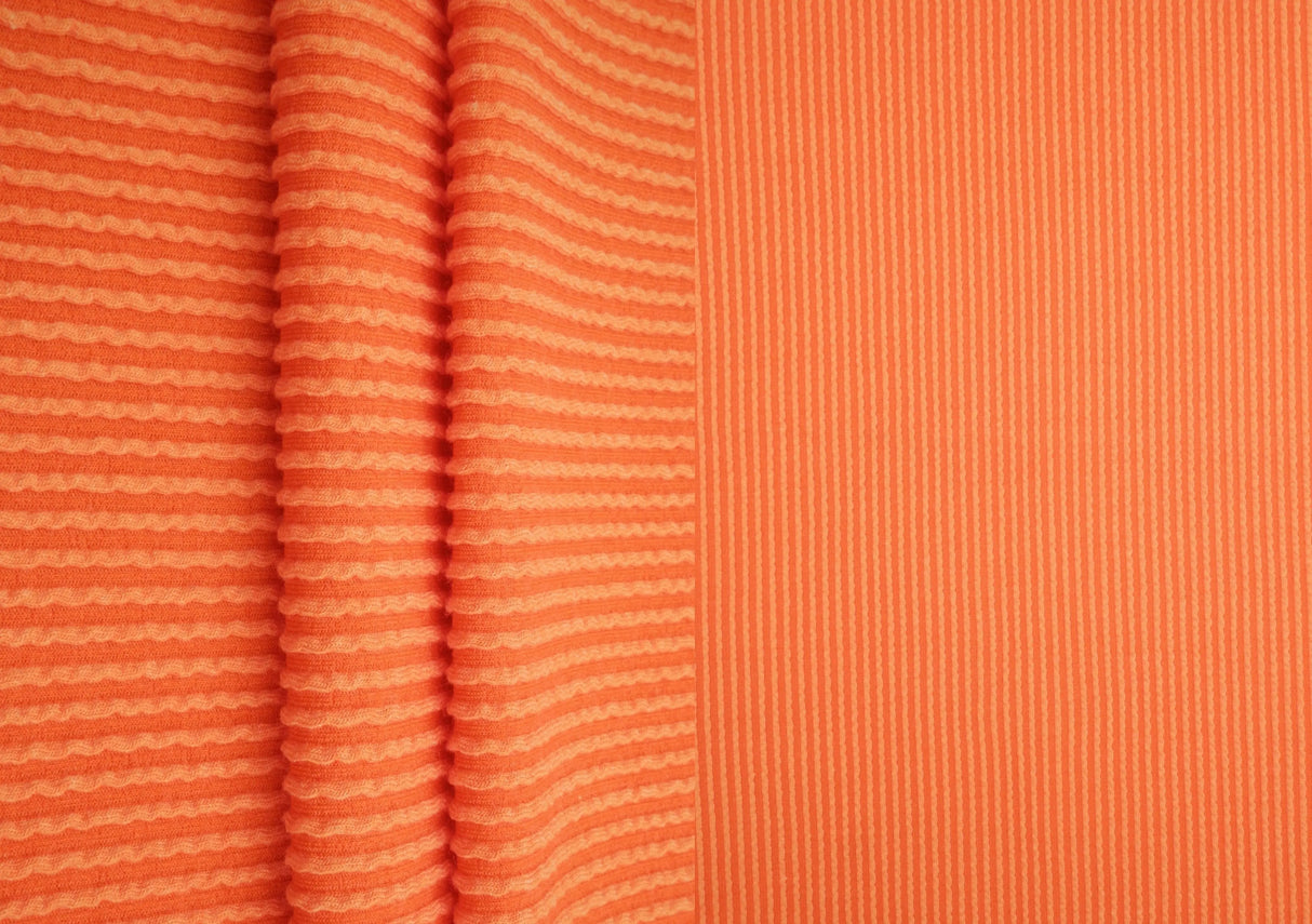 52" Knit Jacquard Rib Fabric 80% Polyester 15% Rayon 5% Spandex 230 GSM by Yard