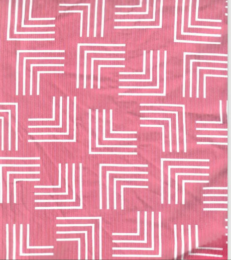 1 Yard Yummy Rib Geo Print Knit Fabric 180 GSM, 58/60? Wide Polyester Spandex Blend