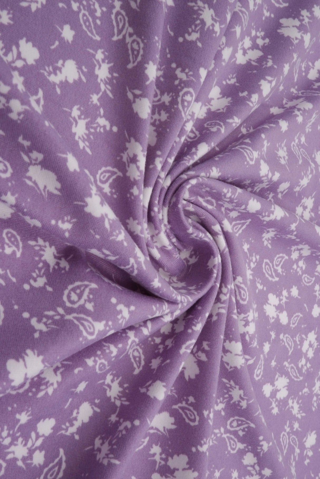 Floral Paisley Print Brushed DTY Knit Fabric 96% Polyester 58/60" Wide