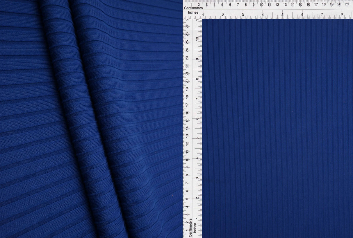 Stretch Rib Solid Knit Fabric 1 Yard of 8x3 Polyester Spandex Blend