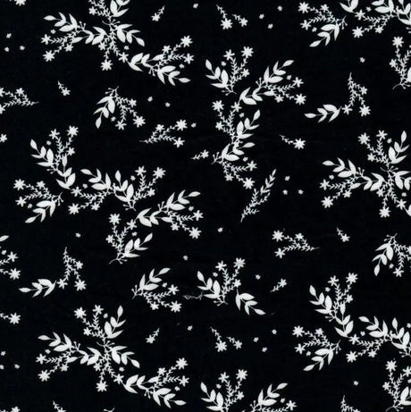 Brushed DTY Knit Fabric with Leaf Pattern Soft Stretch Material 58/60" Wide