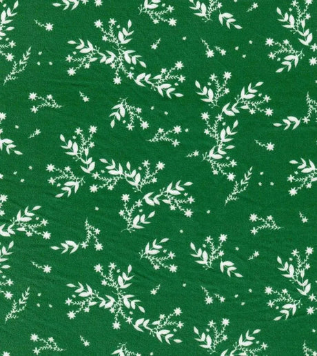 Brushed DTY Knit Fabric with Leaf Pattern Soft Stretch Material 58/60" Wide