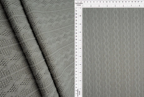 Knit Jacquard Cable Knit Sweater Fabric Stretch Polyester Spandex 58/60 Inches Wide
