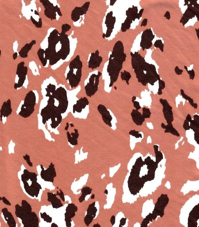 1 Yard DTY Animal Print Knit Fabric 180 GSM, 58/60? Wide Polyester Spandex Blend Rust