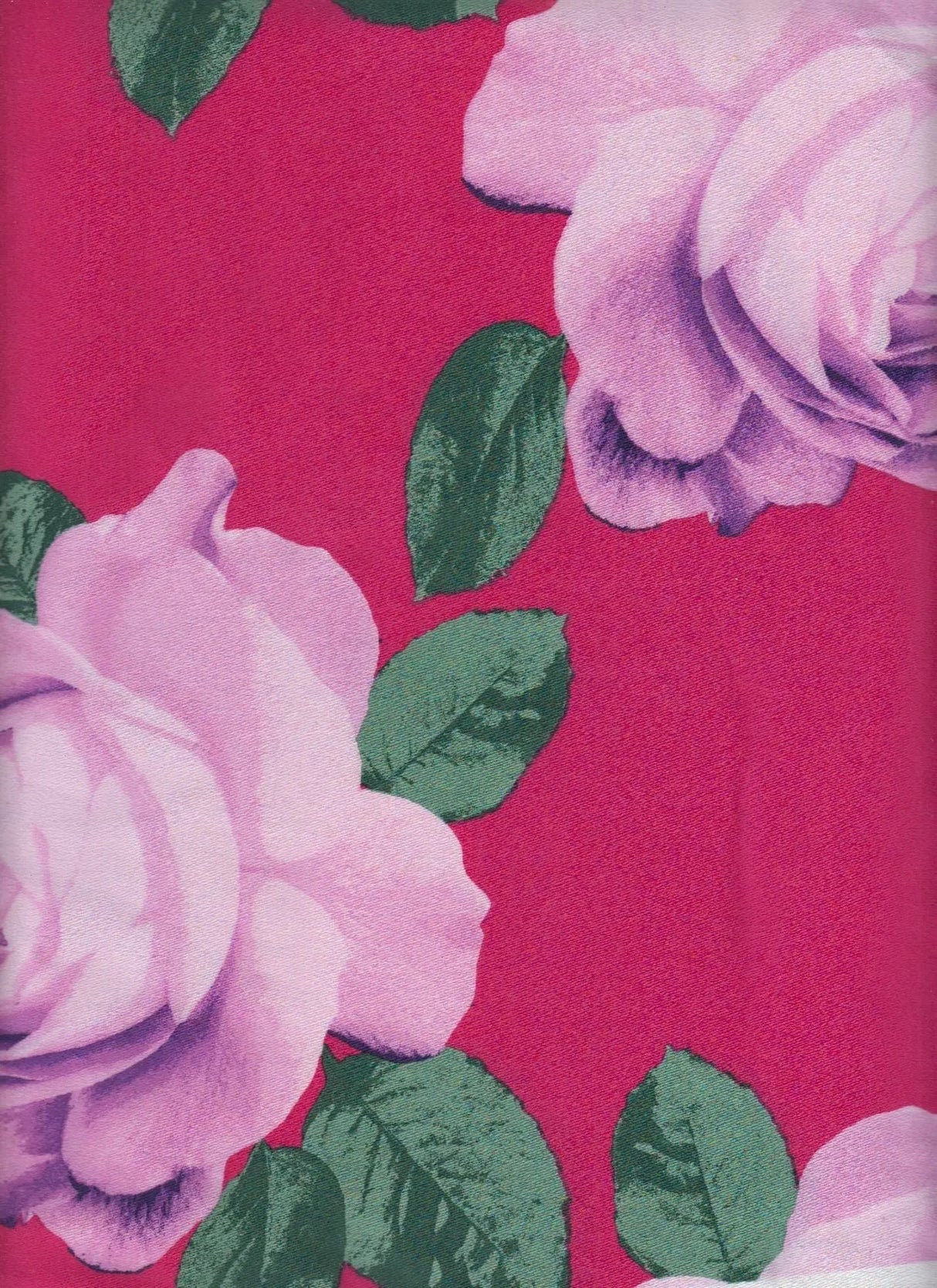 1 Yard Satin Floral Print Fabric Smooth Lightweight 58 Inches Wide