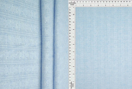 Jacquard Cable Knit Sweater Fabric, Heavyweight Stretch Polyester Spandex 58/60” Wide