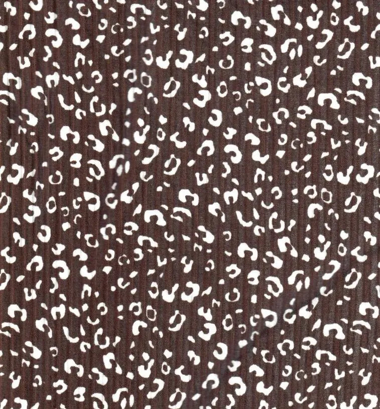 1 Yard Yummy Rib Animal Print Knit Fabric 170 GSM, 58/60'' Wide Polyester Spandex Blend Brown