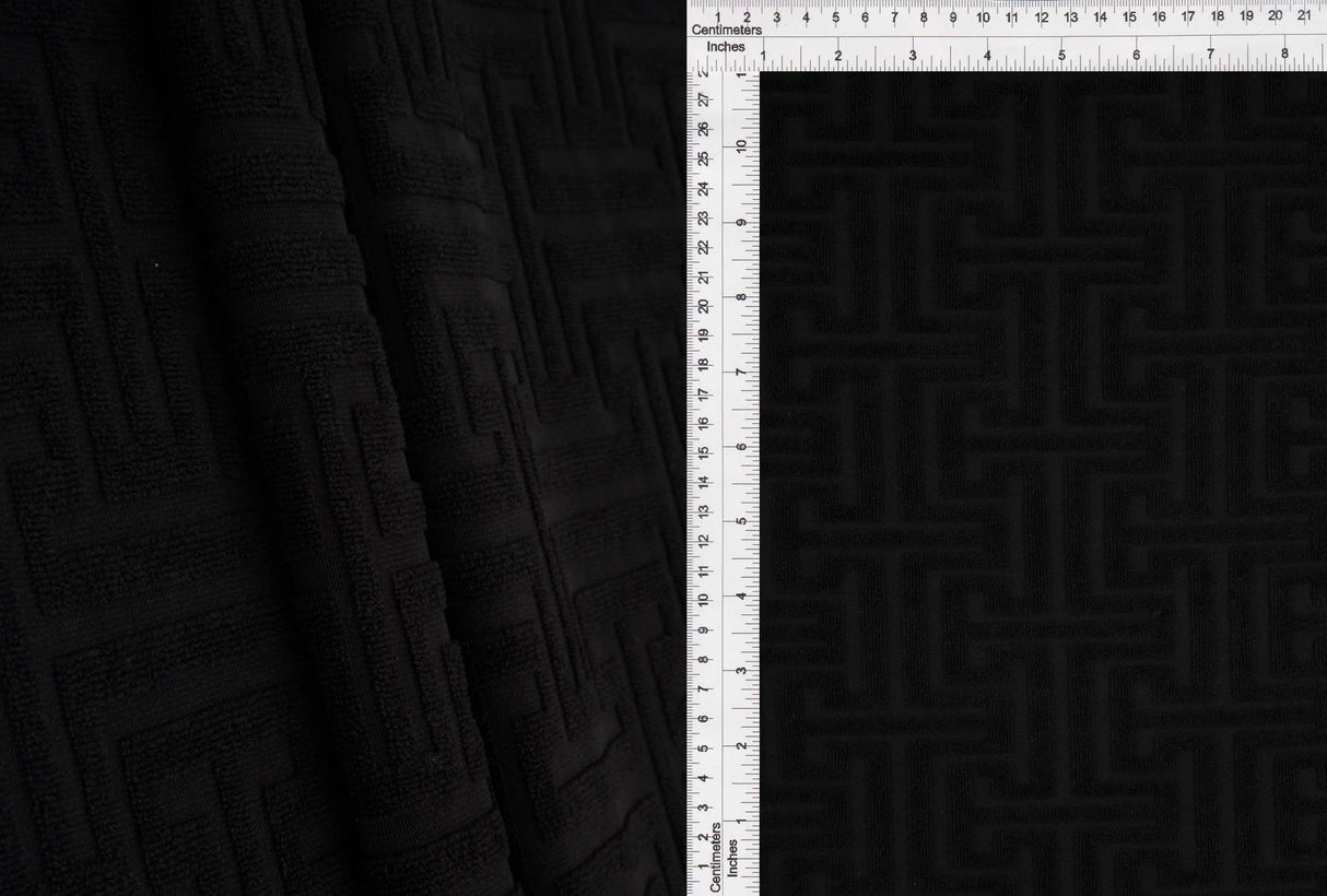 1 Yard Geo Towel Jacquard Knit Fabric, 58/59'' Wide Polyester Spandex Blend