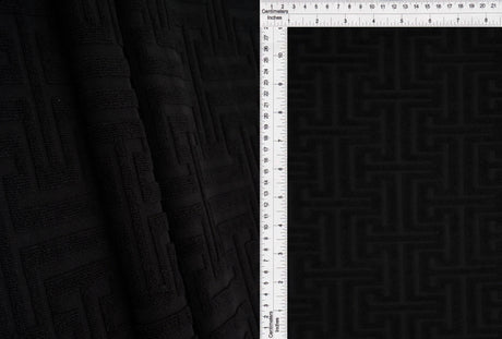1 Yard Geo Towel Jacquard Knit Fabric, 58/59? Wide Polyester Spandex Blend