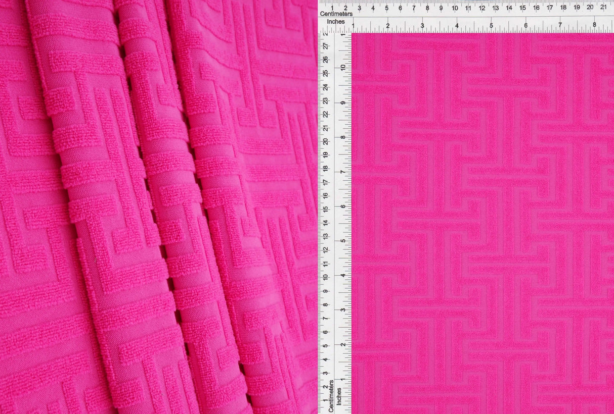 1 Yard Geo Towel Jacquard Knit Fabric, 58/59'' Wide Polyester Spandex Blend