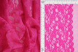 Floral Double Border Lace Fabric 95% Nylon 5% Spandex Stretch Material 57/58 Inches Wide