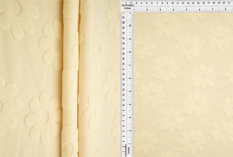 1 Yard Floral Daisy Towel Jacquard Fabric Stretch Polyester Spandex 58/60 Inches Wide