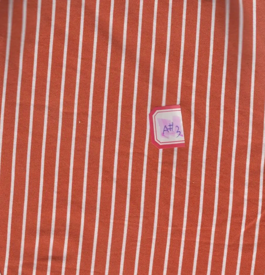 1 Yard Brushed DTY Vertical Stripe Print Knit Fabric 170 GSM, 58/60'' Wide Polyester Spandex Blend