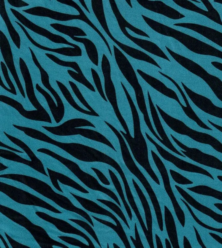 1 Yard Brushed DTY Zebra Animal Print Knit Fabric 170 GSM, 58/60'' Wide Polyester Spandex Blend
