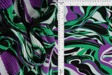 1 Yard Bodre Interlock Pleated Abstract Print Knit Fabric 150 GSM, 58/59? Wide 100% Polyester