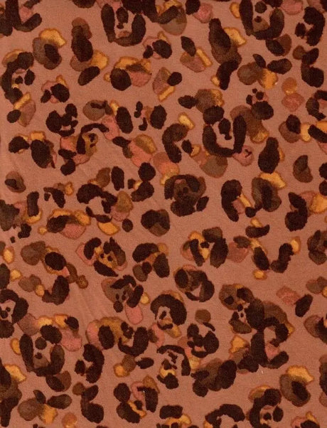 Leopard Animal Print Fabric DTY Brushed Knit Soft Stretch 58/60" Wide