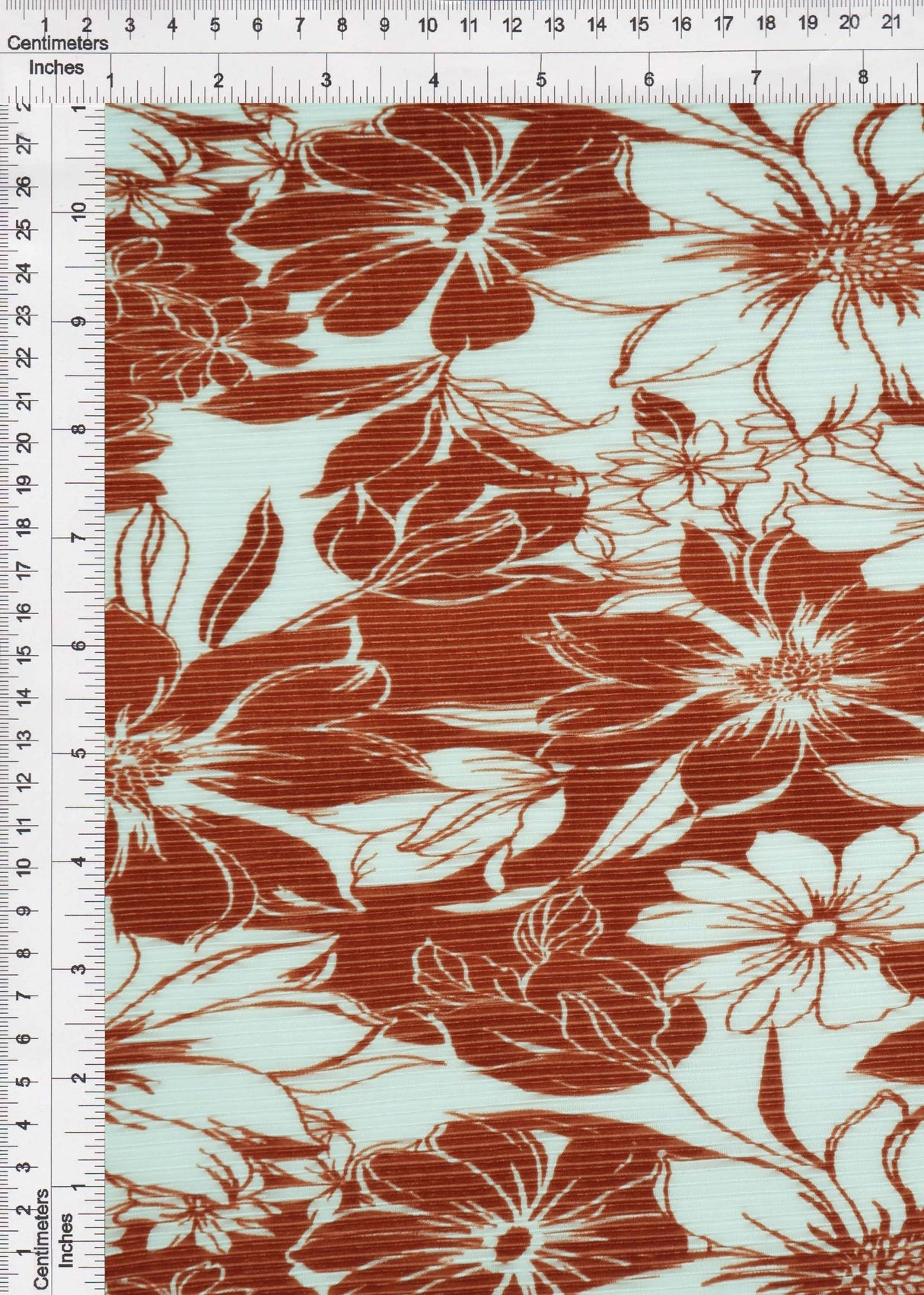 1 Yard Bodre Interlock Pleated Flower Print Knit Fabric 150 GSM, 58/59'' Wide 100% Polyester