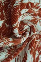1 Yard Bodre Interlock Pleated Flower Print Knit Fabric 150 GSM, 58/59'' Wide 100% Polyester