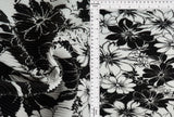1 Yard Bodre Interlock Pleated Flower Print Knit Fabric 150 GSM, 58/59'' Wide 100% Polyester