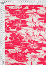 1 Yard Bodre Interlock Pleated Flower Print Knit Fabric 150 GSM, 58/59'' Wide 100% Polyester