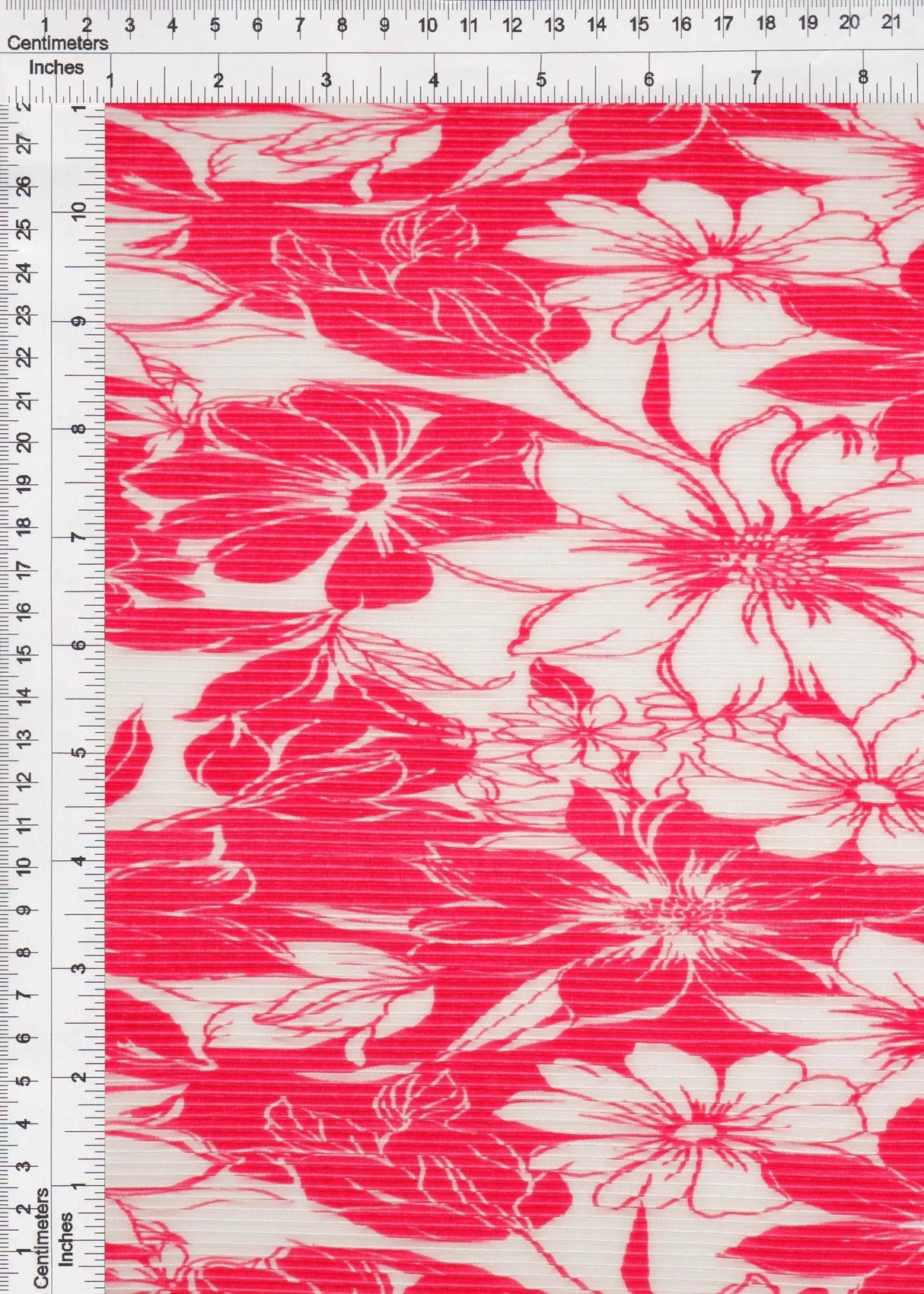1 Yard Bodre Interlock Pleated Flower Print Knit Fabric 150 GSM, 58/59? Wide 100% Polyester