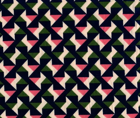 1 Yard DTY Geo Print Knit Fabric Soft Stretch Polyester Spandex, 58/60” Wide