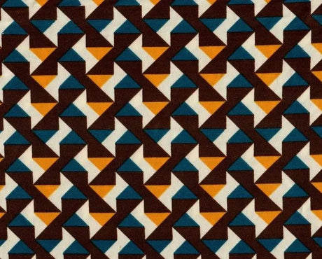 1 Yard 96% Polyester 4% Spandex Double Knit Geo Print Fabric 58/60" Width