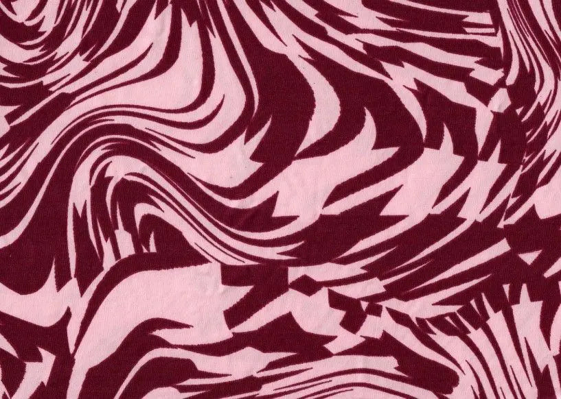 1 Yard DTY Abstract Print Knit Fabric 180 GSM, 58/60? Wide Polyester Spandex Blend