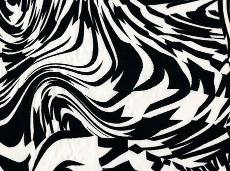 1 Yard DTY Abstract Print Knit Fabric, 58/60? Wide Polyester Spandex Blend