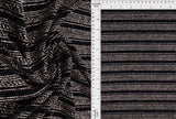1 Yard Velvet Slinky Lurex Stripe Knit Fabric 200 GSM, 56/58'' Wide Nylon Metallic Spandex Blend Back/Rose Gold