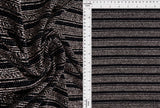 1 Yard Velvet Slinky Lurex Stripe Knit Fabric 200 GSM, 56/58? Wide Nylon Metallic Spandex Blend Back/Rose Gold