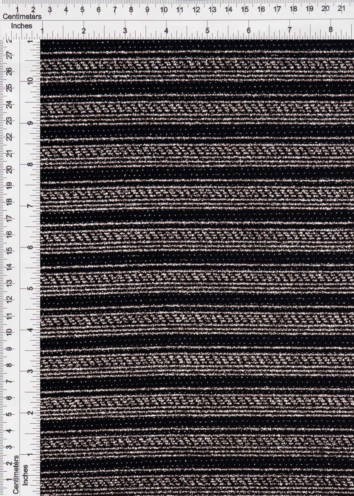 1 Yard Velvet Slinky Lurex Stripe Knit Fabric 200 GSM, 56/58? Wide Nylon Metallic Spandex Blend Back/Rose Gold
