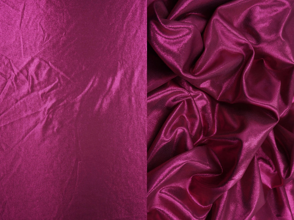 1 Yard Foil Finish FDY Knit Fabric 190 GSM, 58/60? Wide Polyester Spandex Blend