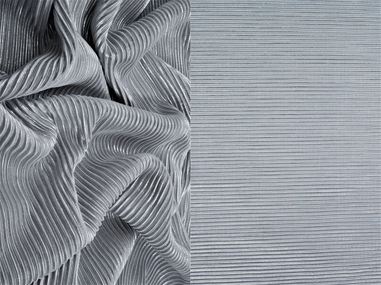 1 Yard Bodre Pleated Jersey Knit Fabric with Foil 150 GSM, 58/60? Wide 100% Polyester
